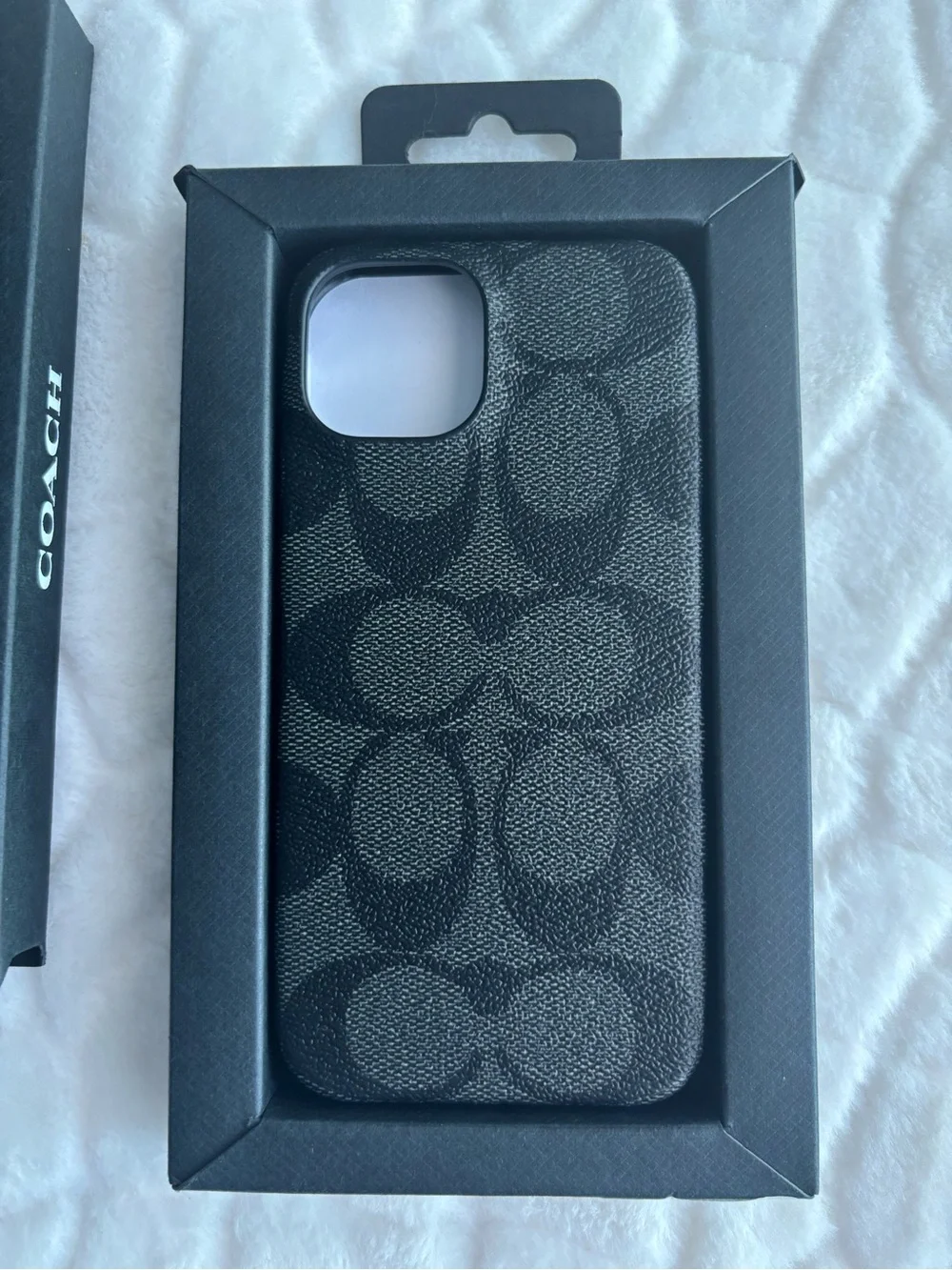Coach Black Signature Slim Case for iPhone 15